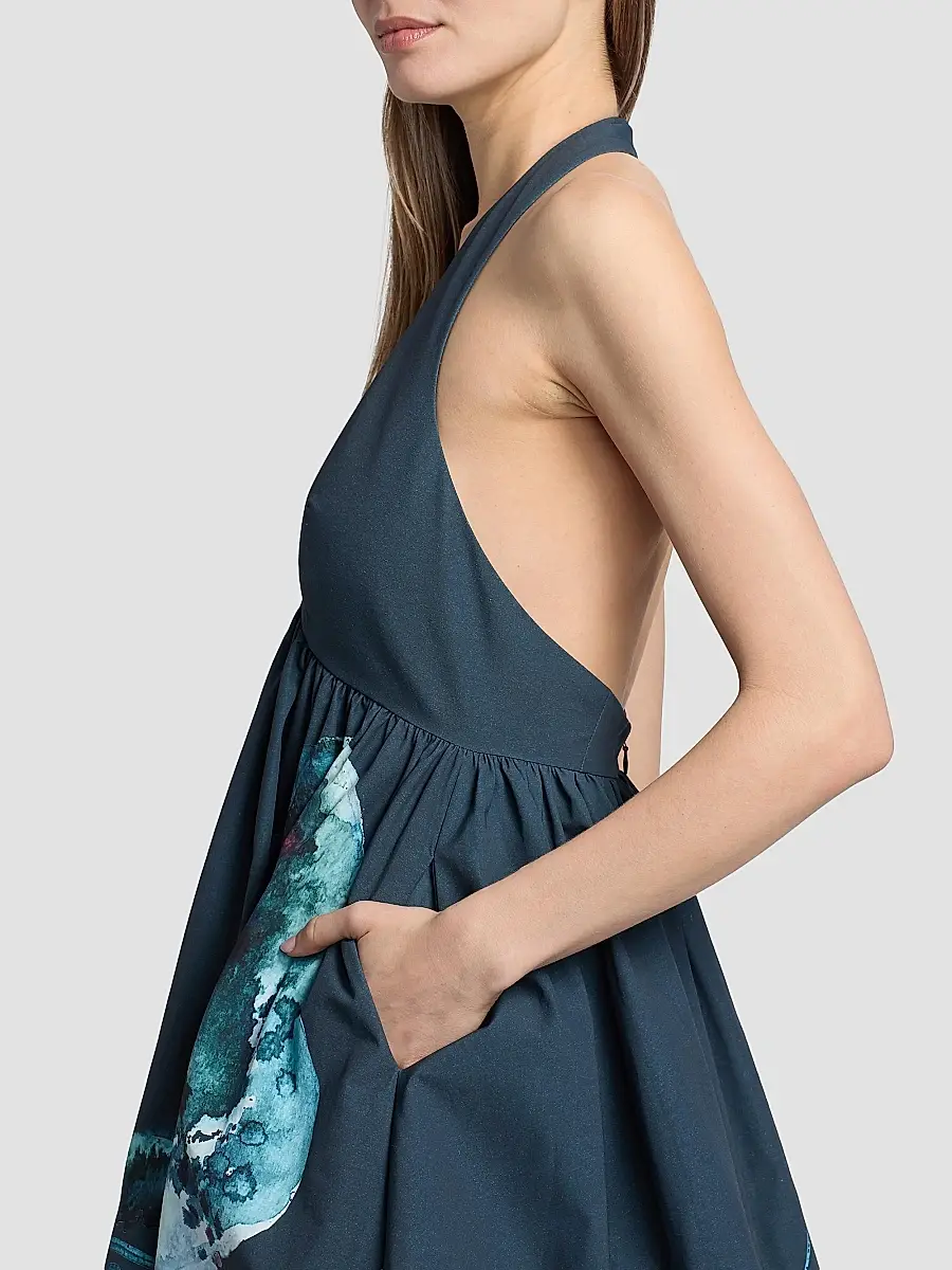 Amur Women's Renesmee Printed Halterneck Mini Dress | Thumbnail 6 Amur Women's Renesmee Printed Halterneck Mini Dress | Thumbnail 6