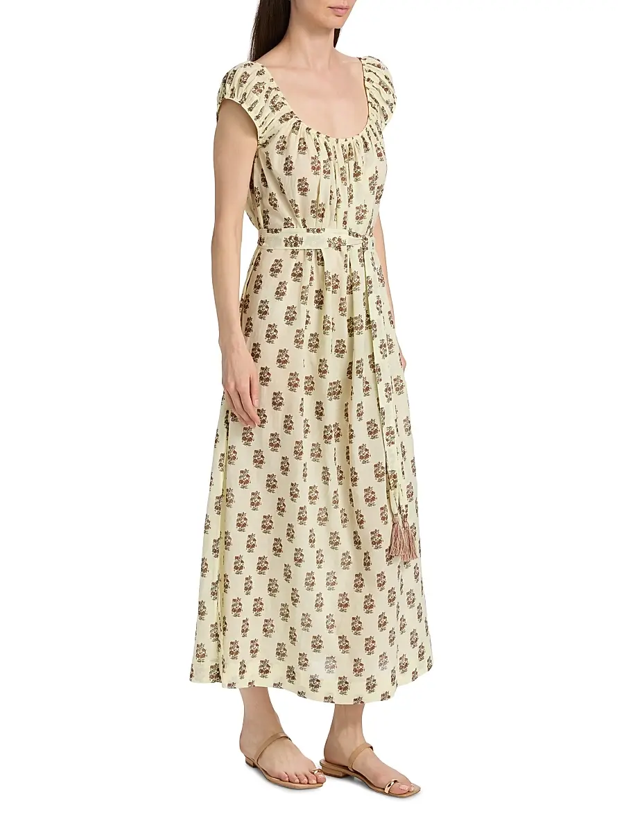 DÔEN Women's Meadowlark Floral Cotton Midi Dress | Thumbnail 4 DÔEN Women's Meadowlark Floral Cotton Midi Dress | Thumbnail 4