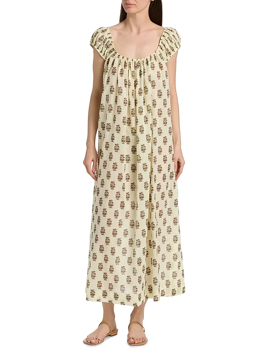 DÔEN Women's Meadowlark Floral Cotton Midi Dress | Thumbnail 6 DÔEN Women's Meadowlark Floral Cotton Midi Dress | Thumbnail 6