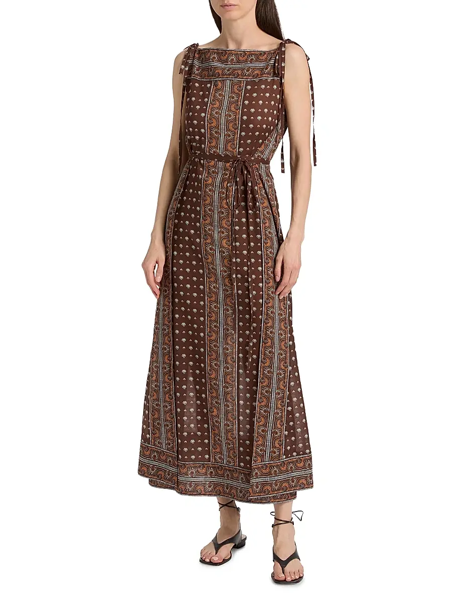 DÔEN Women's Amarante Shell-Print Cotton Maxi Dress | Thumbnail 2 DÔEN Women's Amarante Shell-Print Cotton Maxi Dress | Thumbnail 2