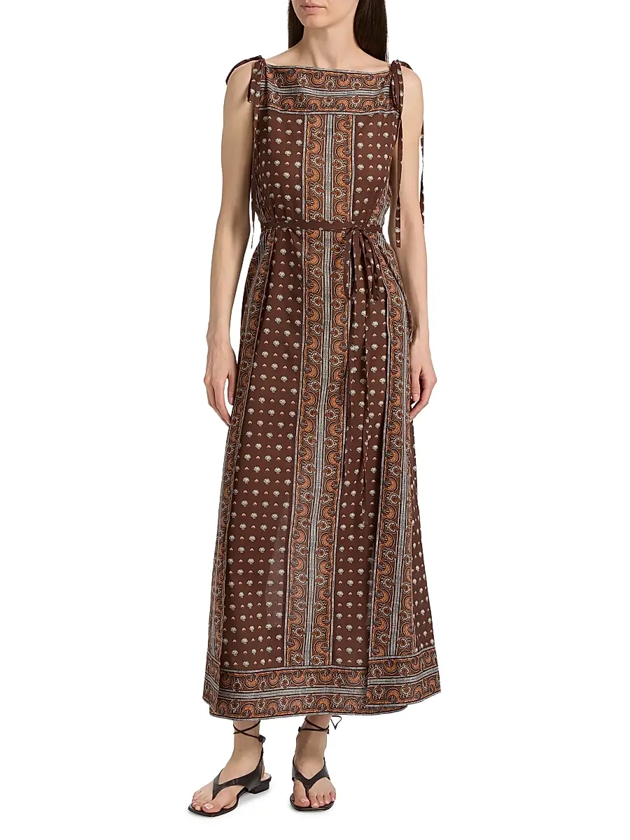 DÔEN Women's Amarante Shell-Print Cotton Maxi Dress | Thumbnail 3 DÔEN Women's Amarante Shell-Print Cotton Maxi Dress | Thumbnail 3