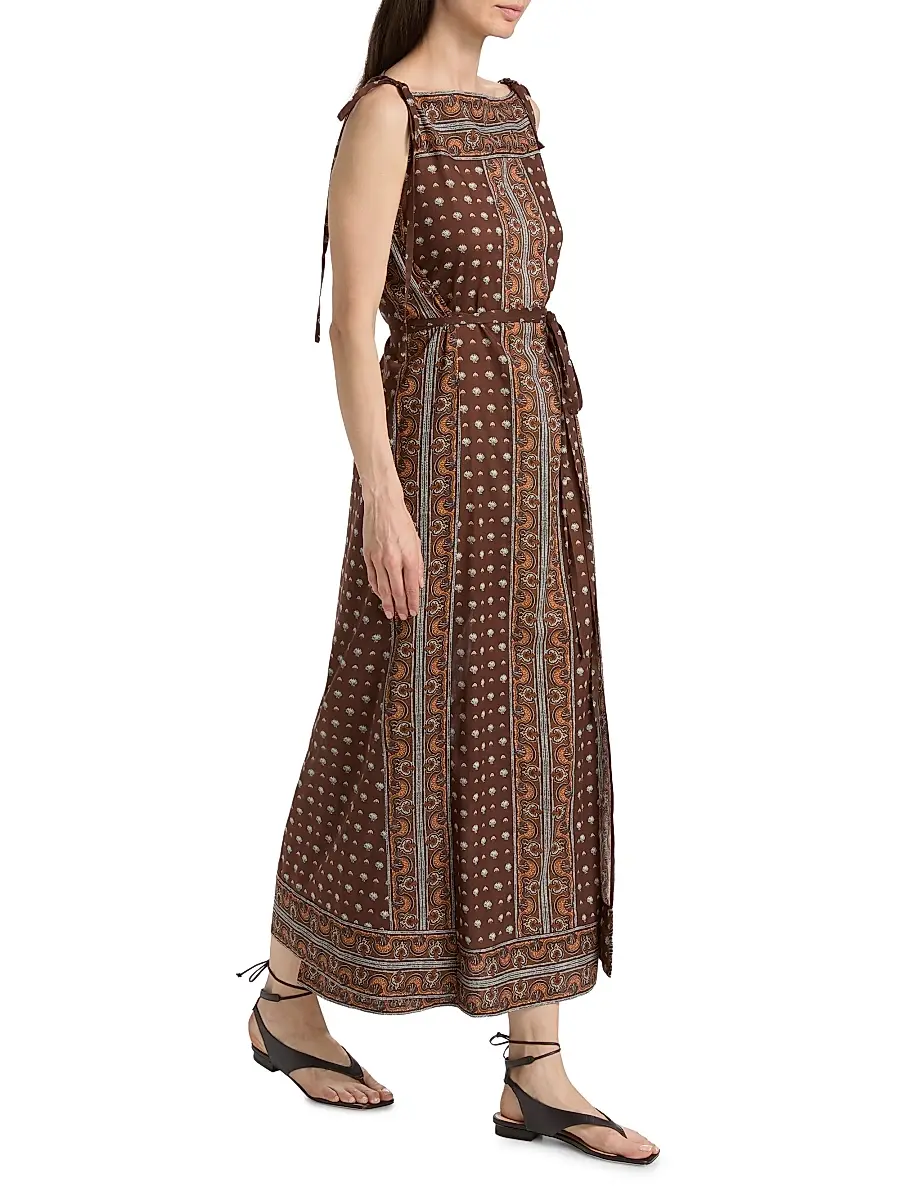 DÔEN Women's Amarante Shell-Print Cotton Maxi Dress | Thumbnail 4 DÔEN Women's Amarante Shell-Print Cotton Maxi Dress | Thumbnail 4