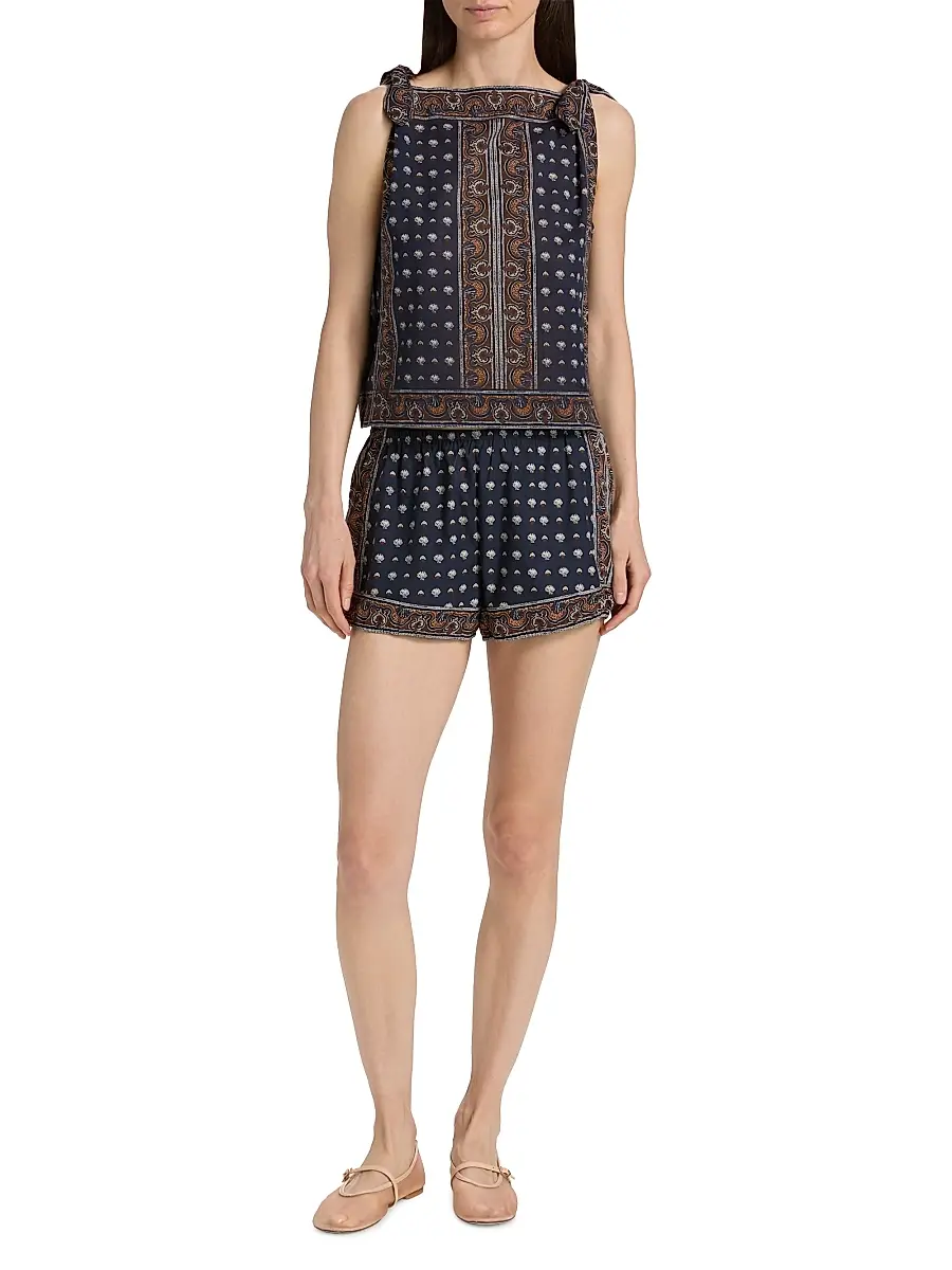 DÔEN Women's Amalia Shell-Print Cotton Top | Thumbnail 2 DÔEN Women's Amalia Shell-Print Cotton Top | Thumbnail 2