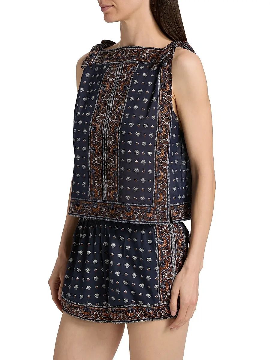 DÔEN Women's Amalia Shell-Print Cotton Top | Thumbnail 4 DÔEN Women's Amalia Shell-Print Cotton Top | Thumbnail 4