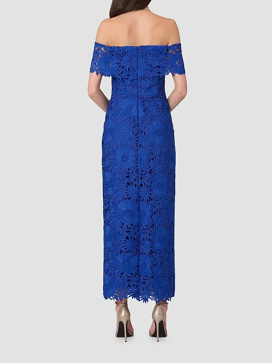Shoshanna Women's Avril Floral Lace A-Line Midi Dress | Thumbnail 3 Shoshanna Women's Avril Floral Lace A-Line Midi Dress | Thumbnail 3