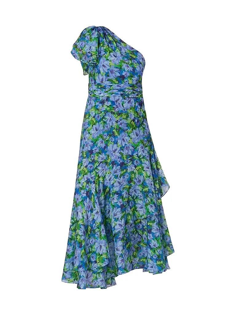 Shoshanna Women's Melody Floral Chiffon One-Shoulder Maxi Dress | Image 1 Shoshanna Women's Melody Floral Chiffon One-Shoulder Maxi Dress | Image 1
