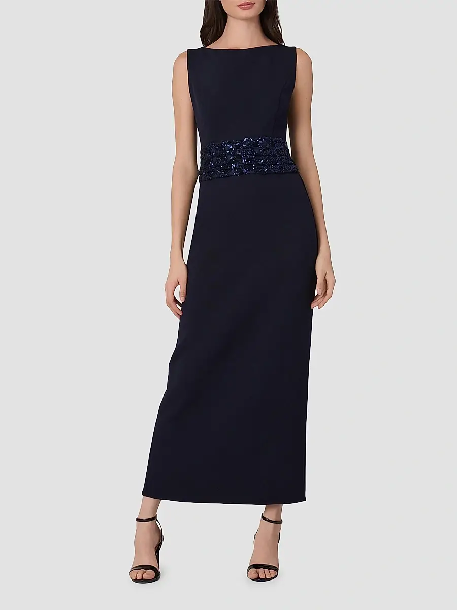 Shoshanna Women's Sia Crepe Sequin-Embellished Maxi Dress | Thumbnail 2 Shoshanna Women's Sia Crepe Sequin-Embellished Maxi Dress | Thumbnail 2