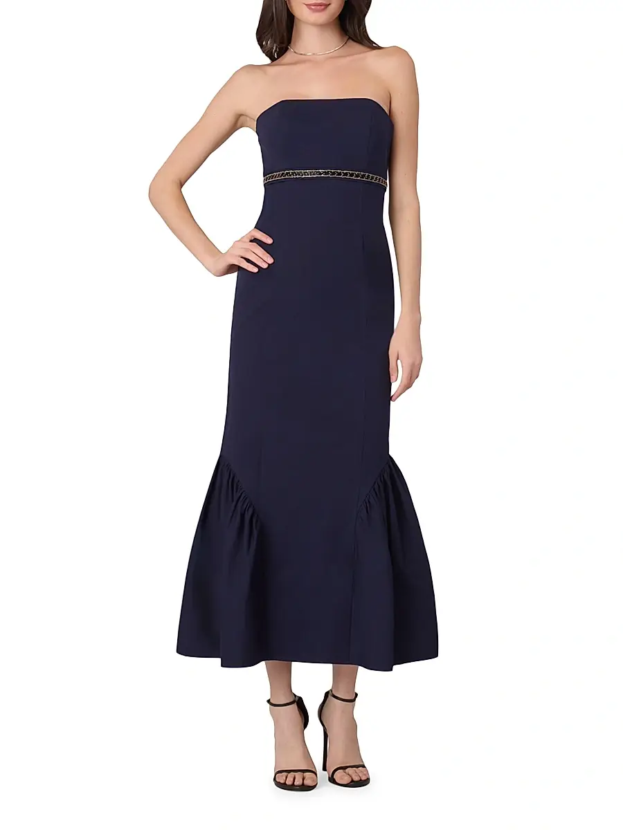 Shoshanna Women's Ashton Cotton Faille Mermaid Midi Dress | Thumbnail 2 Shoshanna Women's Ashton Cotton Faille Mermaid Midi Dress | Thumbnail 2
