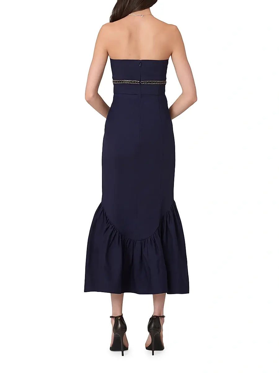 Shoshanna Women's Ashton Cotton Faille Mermaid Midi Dress | Thumbnail 3 Shoshanna Women's Ashton Cotton Faille Mermaid Midi Dress | Thumbnail 3