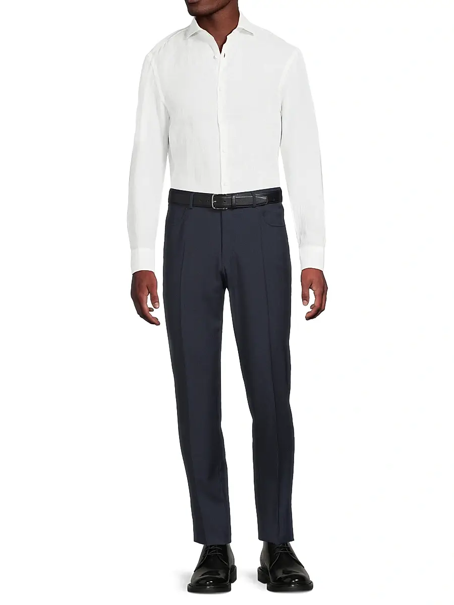 Canali Men's Classic Solid Dress Trousers | Thumbnail 2 Canali Men's Classic Solid Dress Trousers | Thumbnail 2