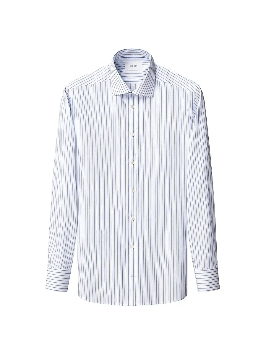 Eton Men's Striped Cotton Contemporary-Fit Shirt | Thumbnail 2 Eton Men's Striped Cotton Contemporary-Fit Shirt | Thumbnail 2