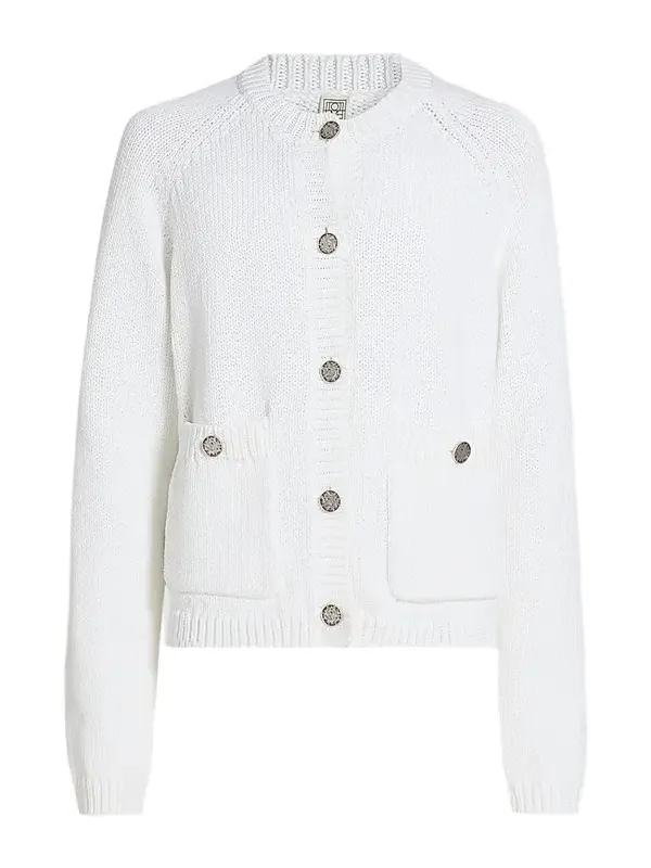 TOTEME Women's Hammered Button Cotton Cardigan