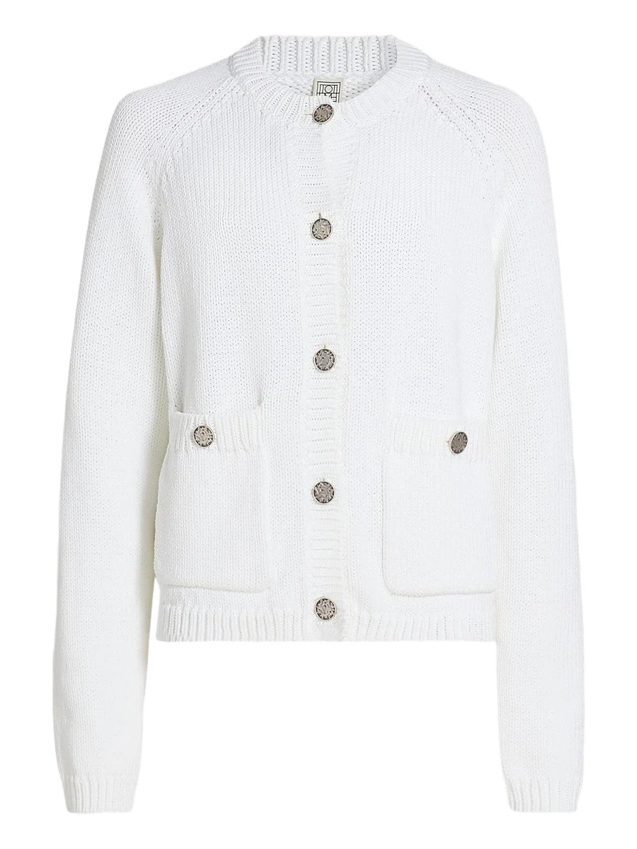 TOTEME Women's Hammered Button Cotton Cardigan