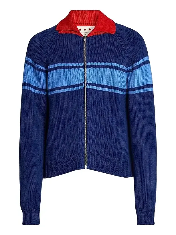 Marni Men's Colorblocked Cotton Zip-Front Cardigan
