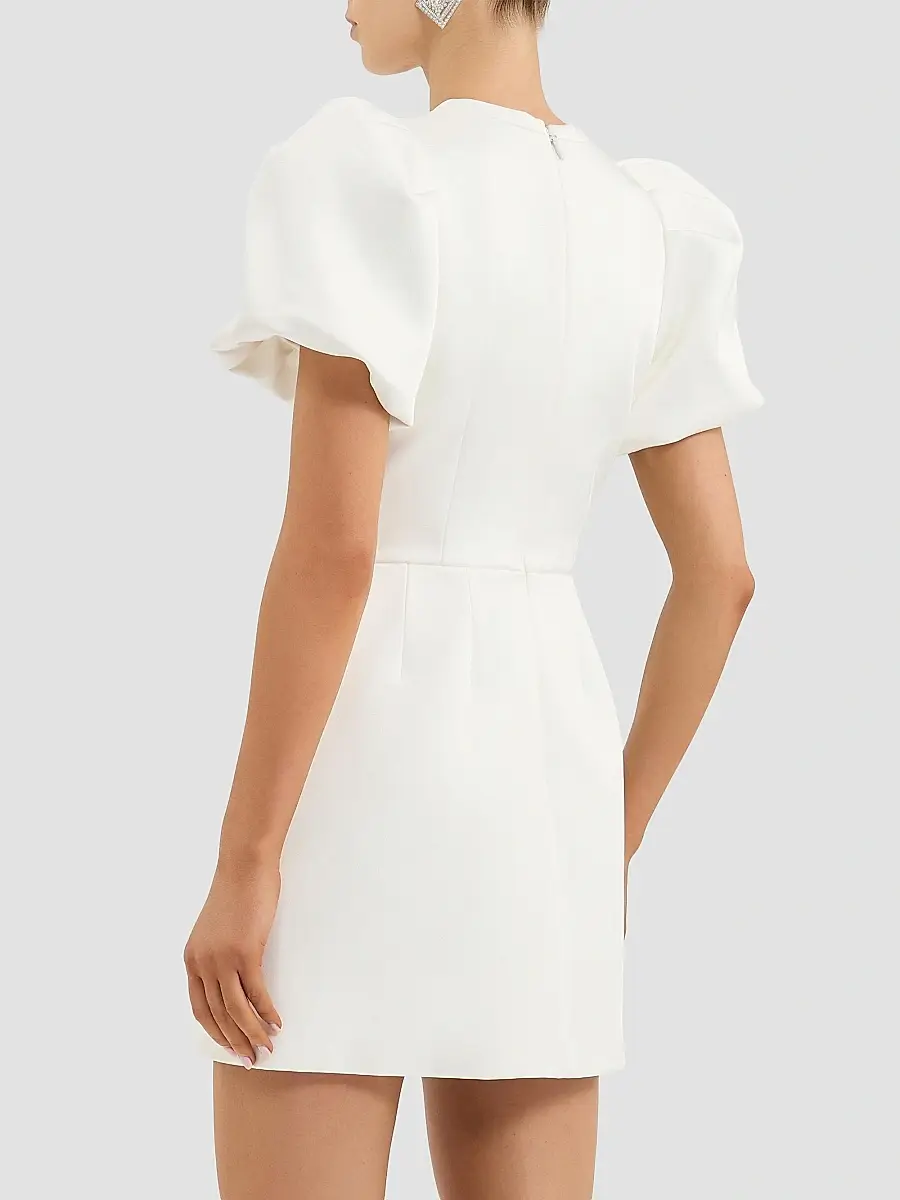 Rebecca Vallance Women's Blaise Embellished-Bow Puff-Sleeve Minidress | Thumbnail 4 Rebecca Vallance Women's Blaise Embellished-Bow Puff-Sleeve Minidress | Thumbnail 4