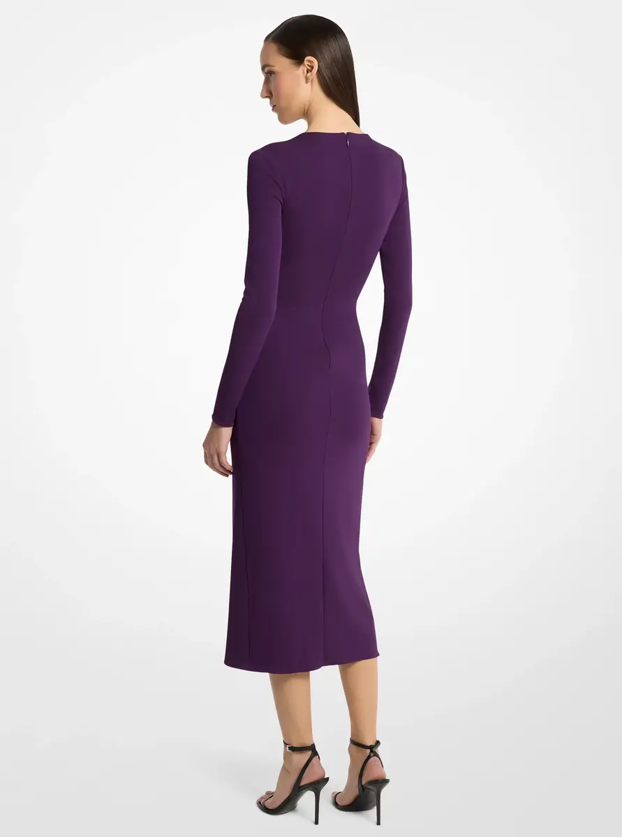 Michael Kors Collection Stretch Matte Jersey Saroung Dress in Purple | Thumbnail 2 Michael Kors Collection Stretch Matte Jersey Saroung Dress in Purple | Thumbnail 2