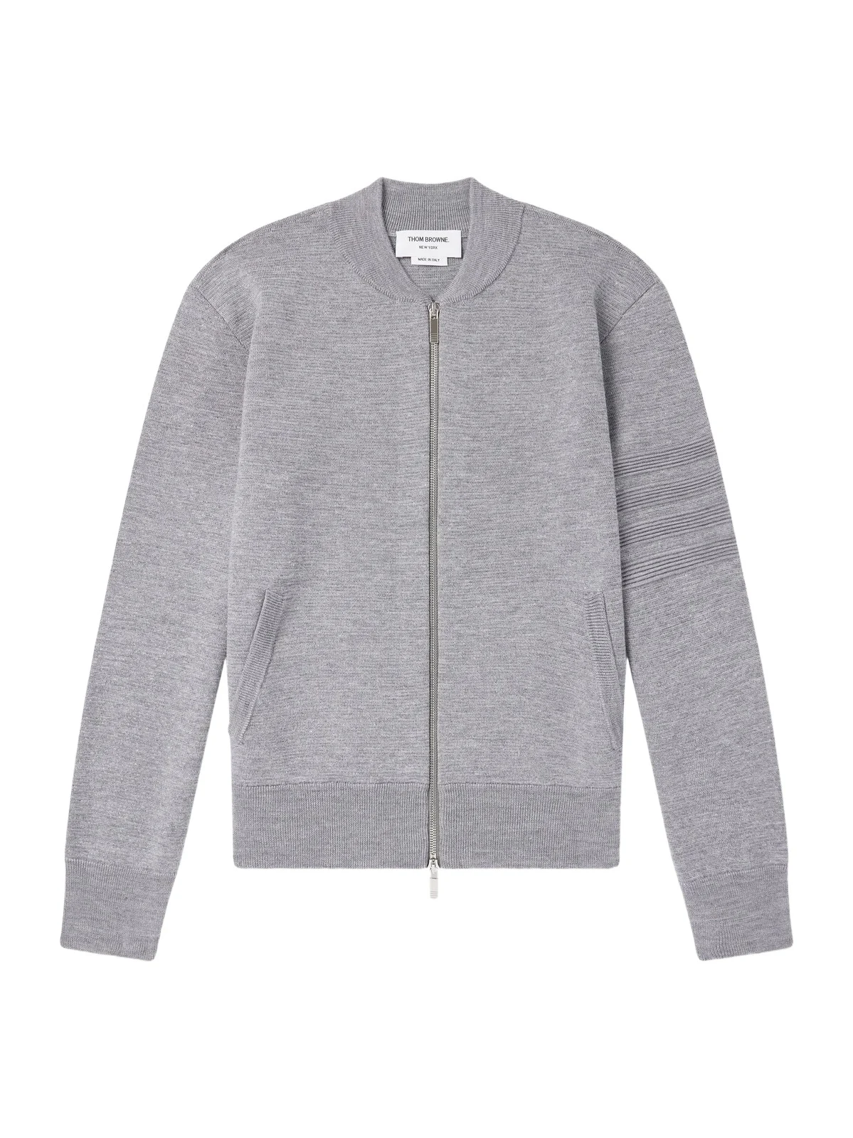 Thom Browne Striped Wool, Linen and Cotton-Blend Zip-Up Cardigan - Men