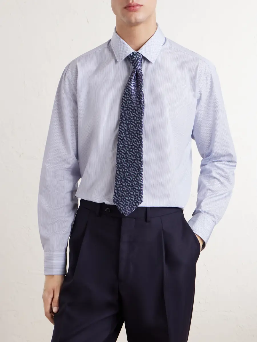 Charvet Classic-Collar Striped Cotton-Twill Shirt - Men | Thumbnail 3 Charvet Classic-Collar Striped Cotton-Twill Shirt - Men | Thumbnail 3