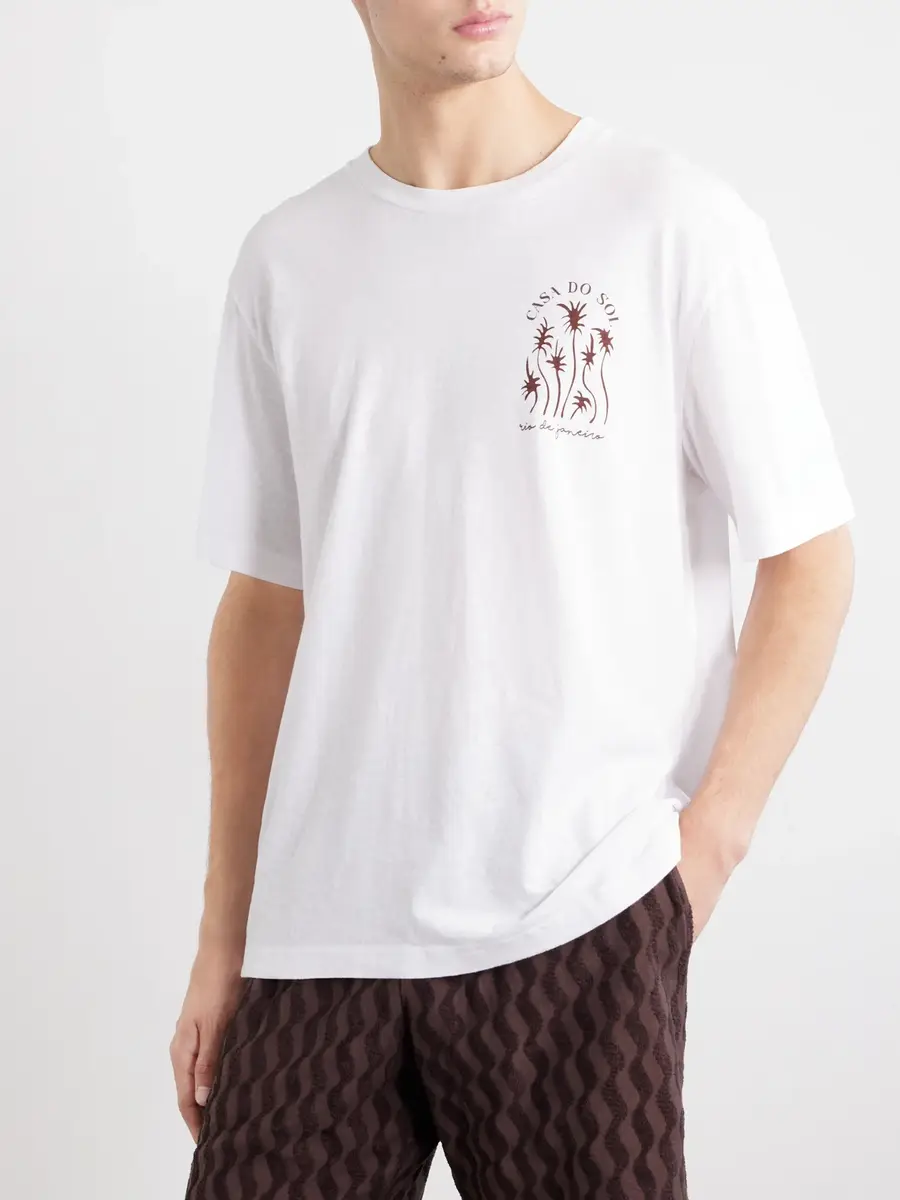 Frescobol Carioca Dinis Printed Cotton-Jersey T-Shirt - Men | Thumbnail 3 Frescobol Carioca Dinis Printed Cotton-Jersey T-Shirt - Men | Thumbnail 3