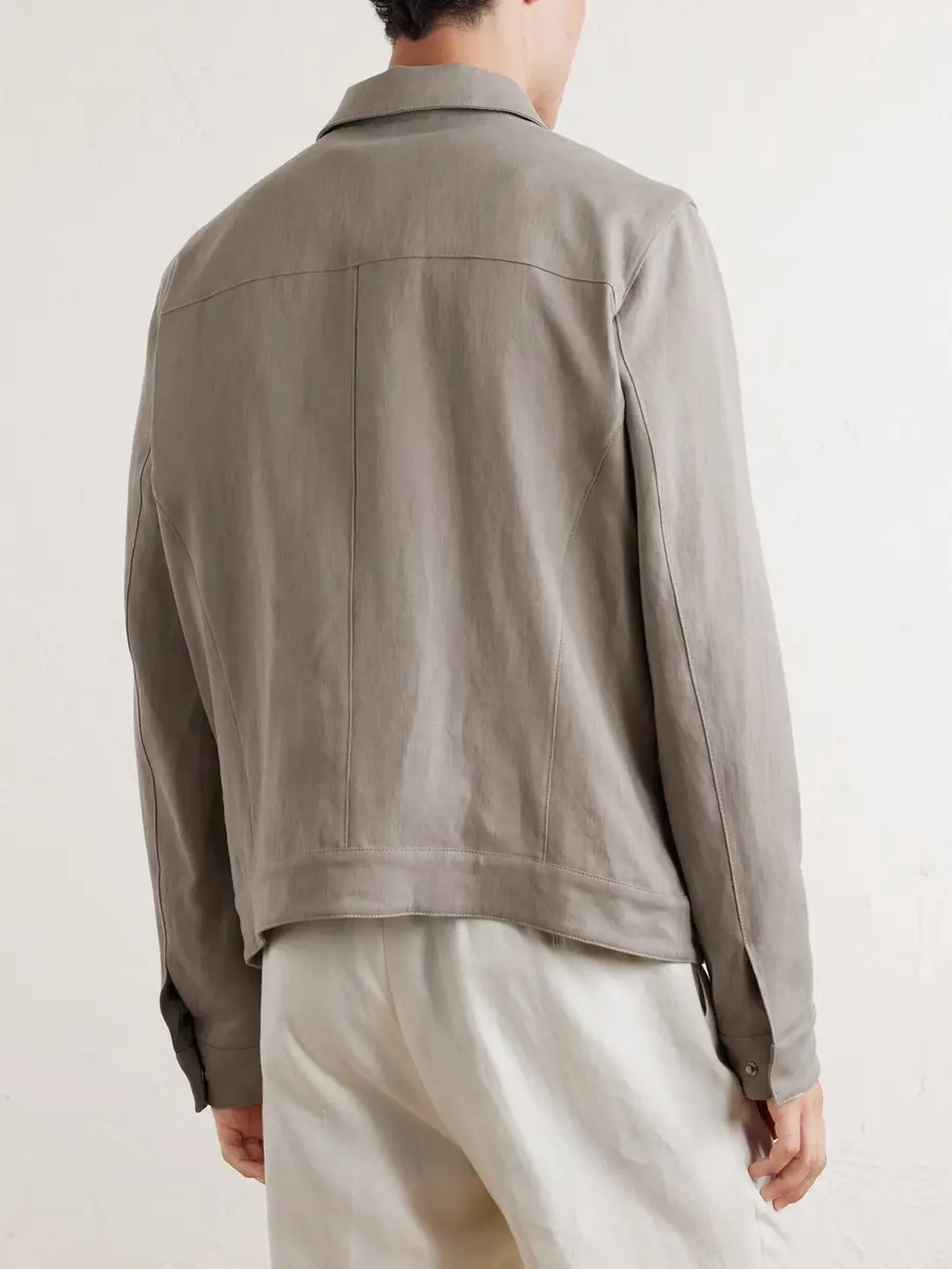 Thom Sweeney Linen Bomber Jacket - Men | Thumbnail 4 Thom Sweeney Linen Bomber Jacket - Men | Thumbnail 4