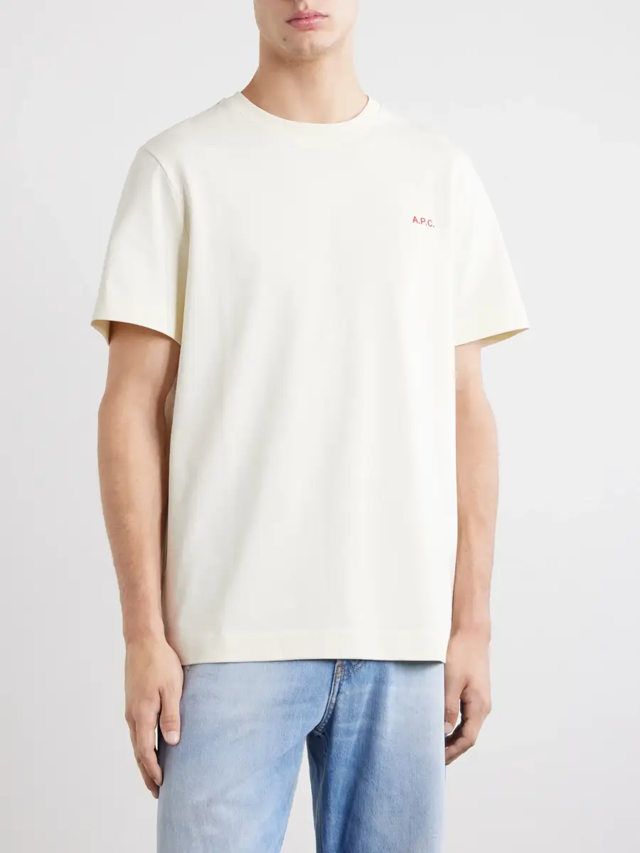 A.P.C. Oliver Logo-Embroidered Cotton-Jersey T-Shirt - Men | Thumbnail 3 A.P.C. Oliver Logo-Embroidered Cotton-Jersey T-Shirt - Men | Thumbnail 3