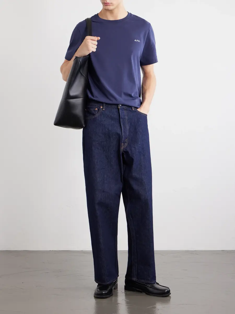 A.P.C. Oliver Logo-Embroidered Cotton-Jersey T-Shirt - Men | Thumbnail 2