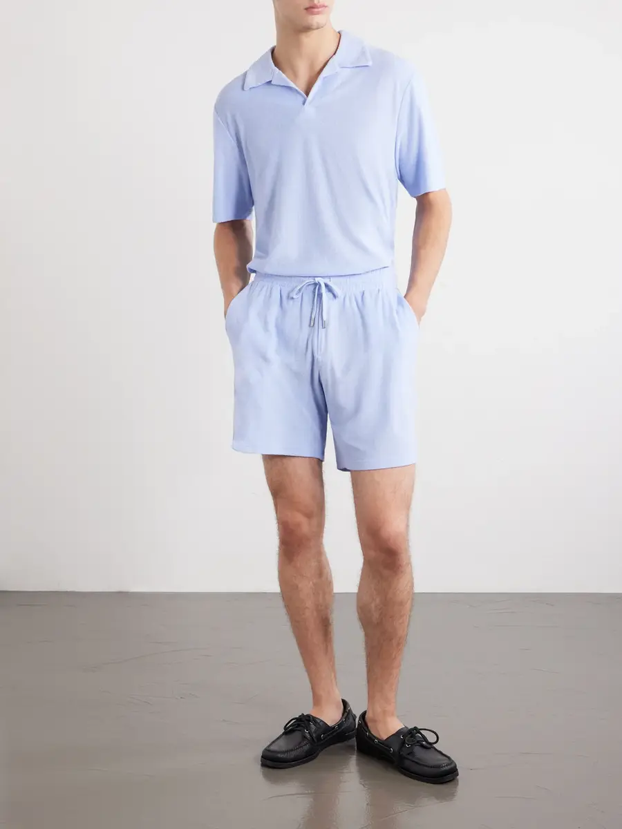 Frescobol Carioca Augusto Terry Cotton and Linen Blend Shorts - Men | Thumbnail 2 Frescobol Carioca Augusto Terry Cotton and Linen Blend Shorts - Men | Thumbnail 2