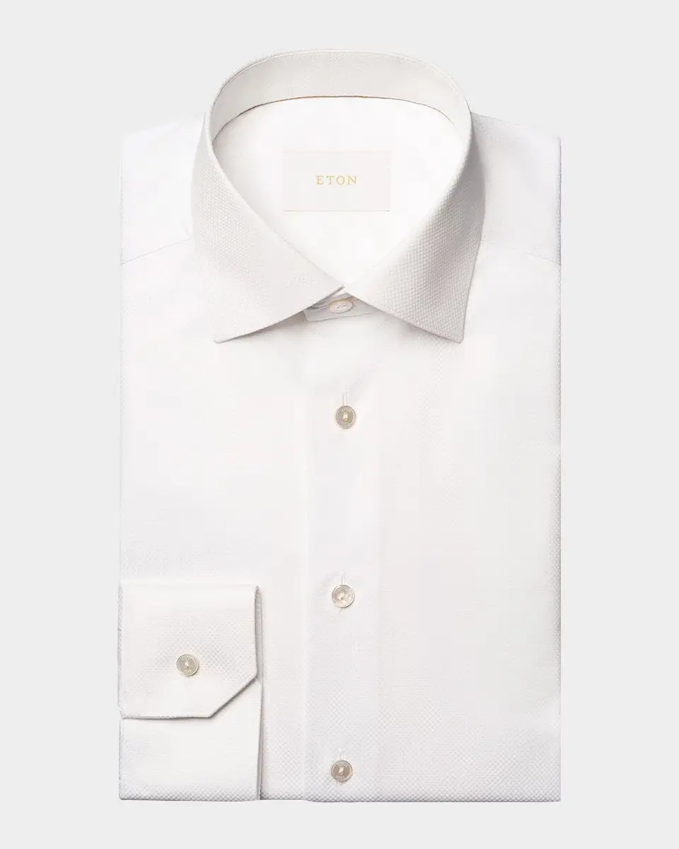 Eton Men's Elevated Semi Solid Cotton Dress Shirt | Thumbnail 2 Eton Men's Elevated Semi Solid Cotton Dress Shirt | Thumbnail 2
