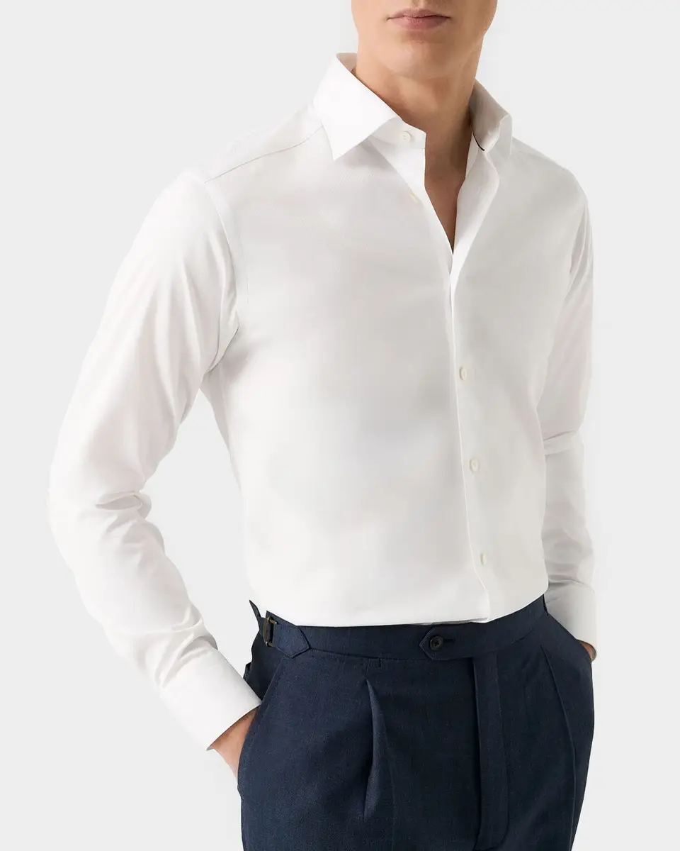 Eton Men's Elevated Semi Solid Cotton Dress Shirt | Thumbnail 4 Eton Men's Elevated Semi Solid Cotton Dress Shirt | Thumbnail 4