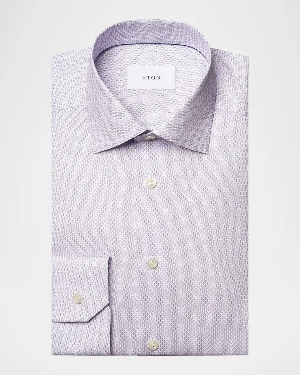 Eton Men's Micro-Floral Signature Twill Dress Shirt | Thumbnail 2 Eton Men's Micro-Floral Signature Twill Dress Shirt | Thumbnail 2
