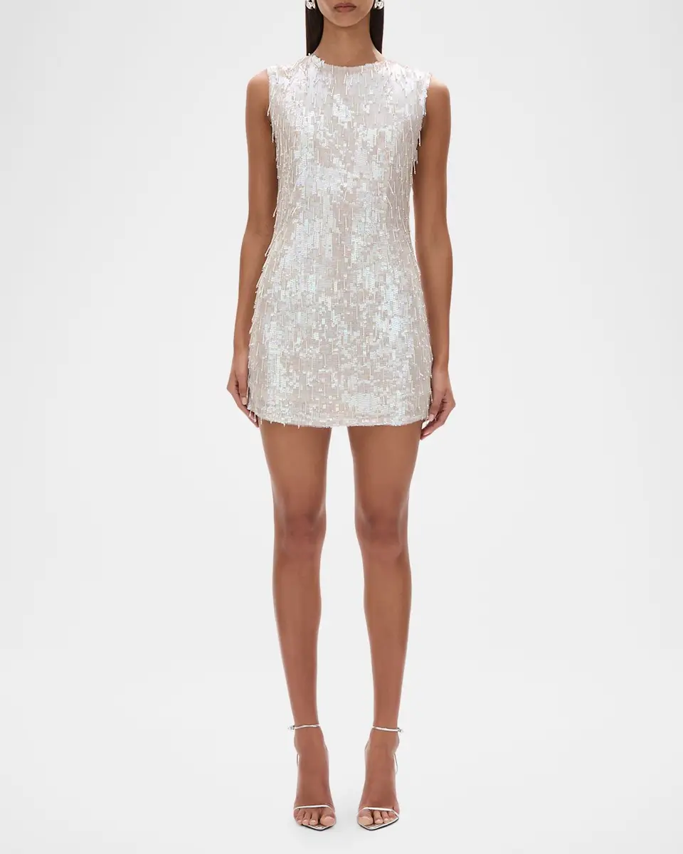 RACHEL GILBERT Calypso Fringe Sequined Mini Dress | Thumbnail 2