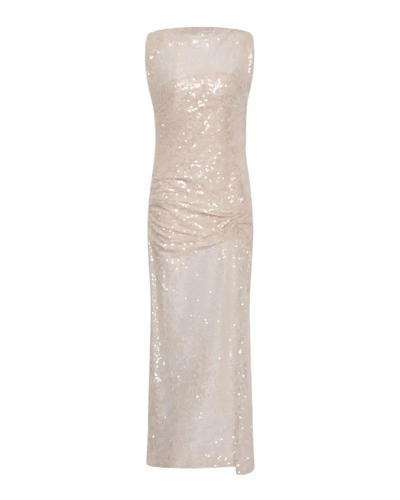 RACHEL GILBERT Marlow Sleeveless Sheer Sequined Gown | Image 1 RACHEL GILBERT Marlow Sleeveless Sheer Sequined Gown | Image 1