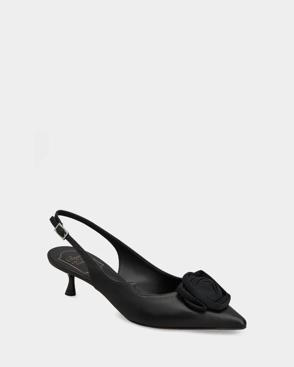 Roger Vivier I Love Rose Vivier 45mm Leather Slingback Pumps | Thumbnail 4 Roger Vivier I Love Rose Vivier 45mm Leather Slingback Pumps | Thumbnail 4