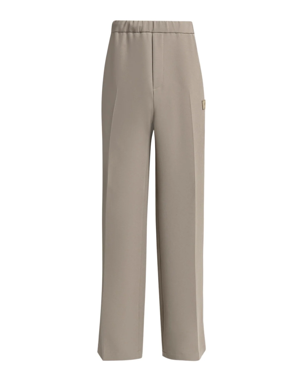 Men's Logo Patch Wide-Leg Stretch Trousers