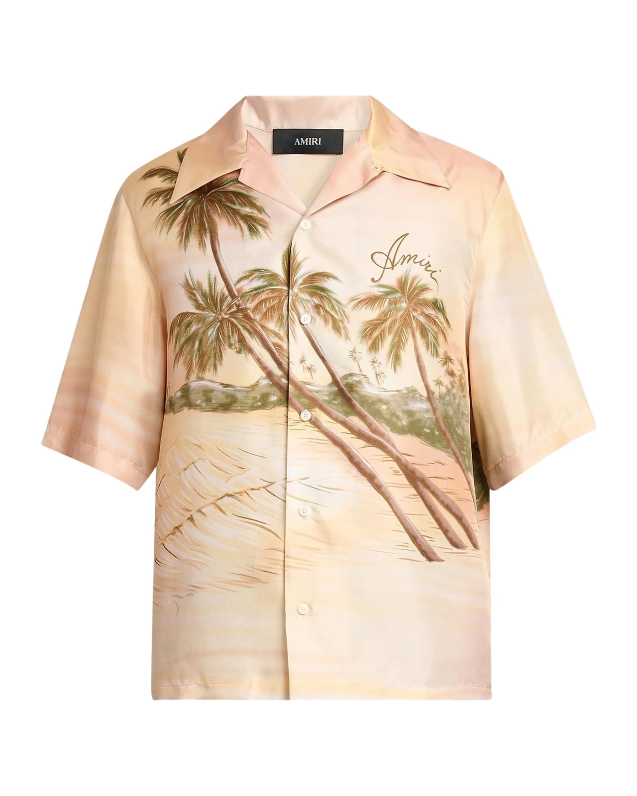 AMIRI Palms Printed Silk Camp Shirt