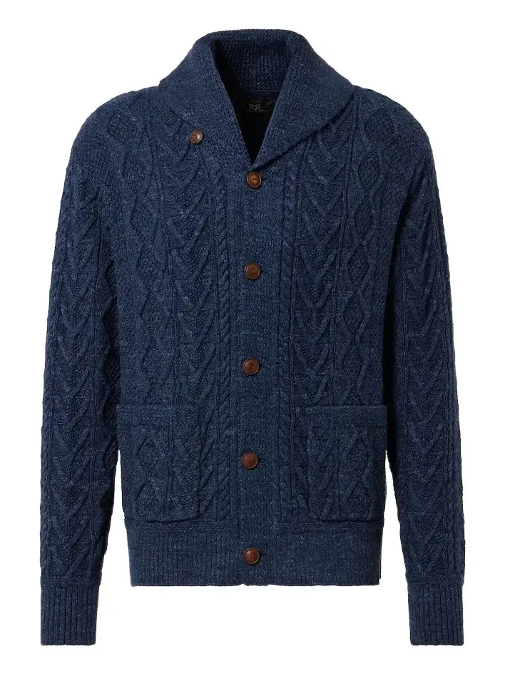 Cable-knit cotton cardigan