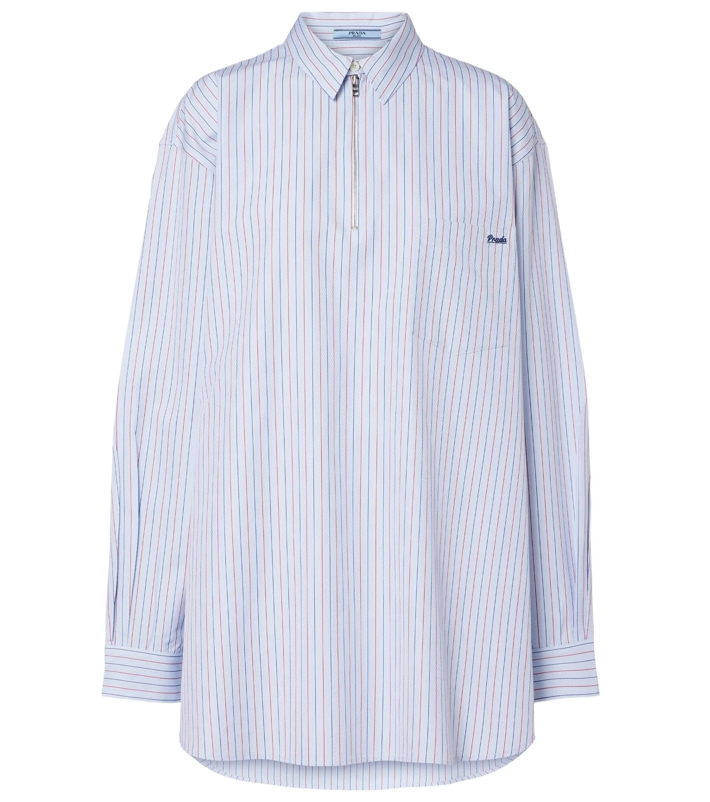 Prada Chevron striped oversized cotton shirt