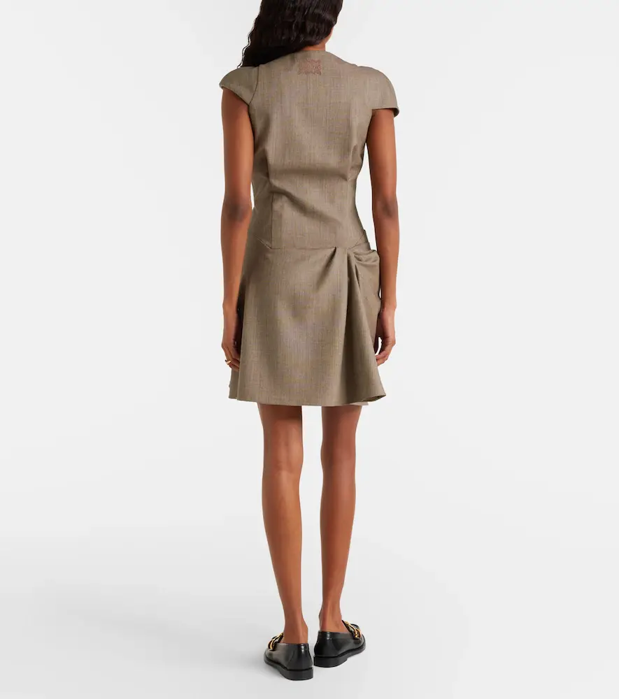 Alexander McQueen Draped gathered wool minidress | Thumbnail 5 Alexander McQueen Draped gathered wool minidress | Thumbnail 5