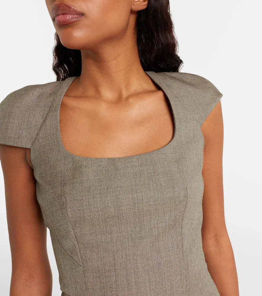 Alexander McQueen Draped gathered wool minidress | Thumbnail 6 Alexander McQueen Draped gathered wool minidress | Thumbnail 6