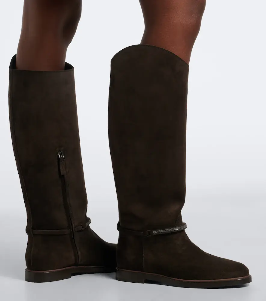 Brunello Cucinelli Monili suede knee-high boots | Thumbnail 3