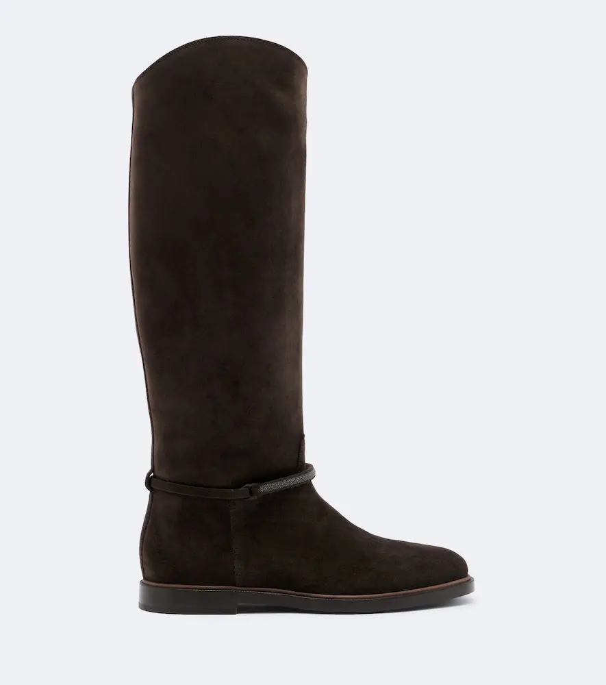 Brunello Cucinelli Monili suede knee-high boots | Thumbnail 4