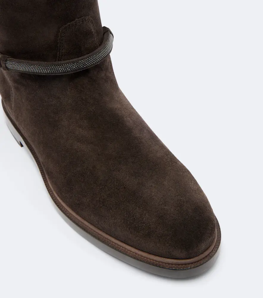 Brunello Cucinelli Monili suede knee-high boots | Thumbnail 5