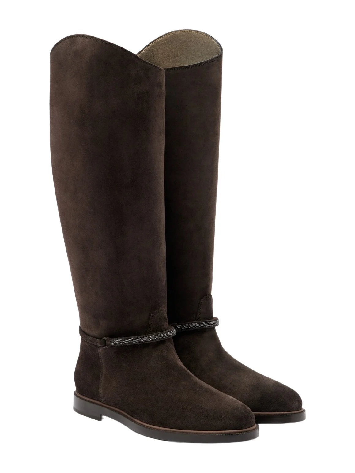 Brunello Cucinelli Monili suede knee-high boots