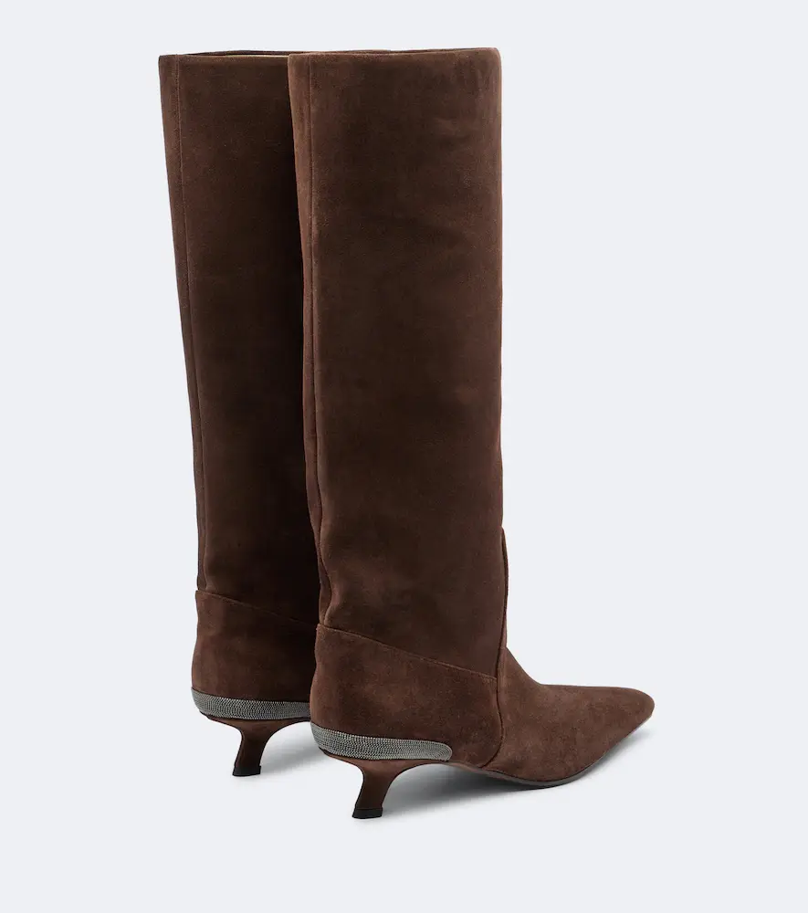 Brunello Cucinelli Monili suede knee-high boots | Thumbnail 2