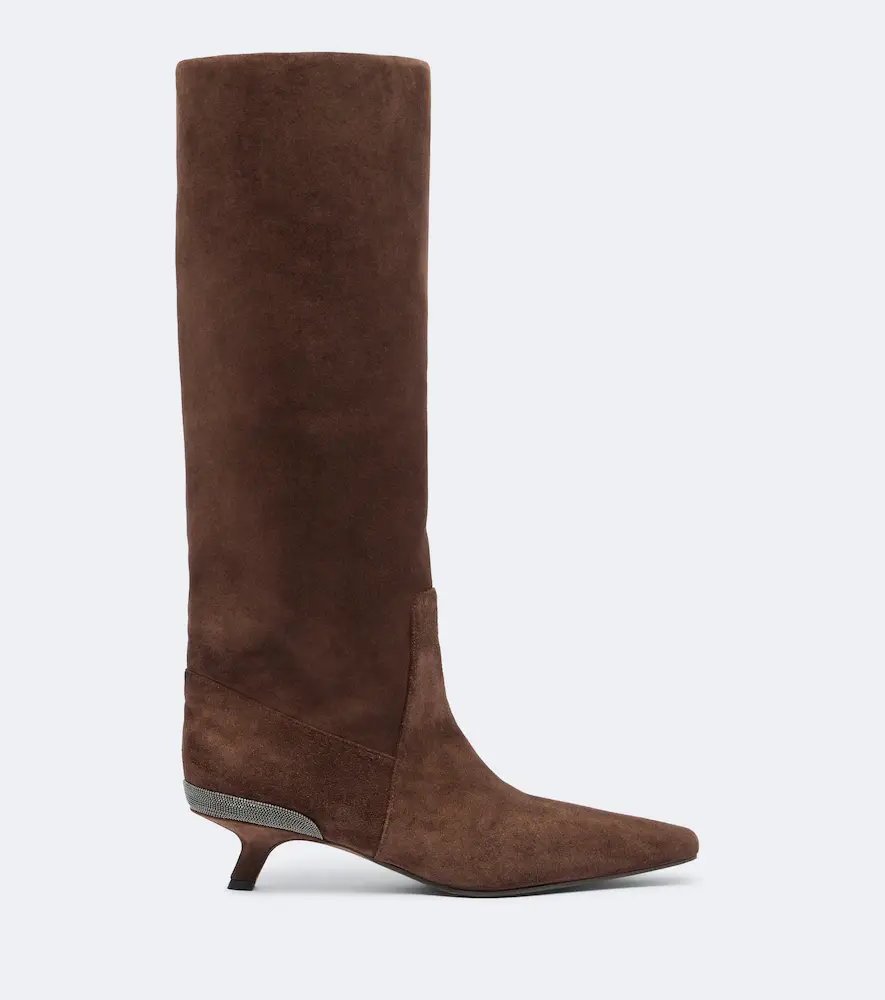 Brunello Cucinelli Monili suede knee-high boots | Thumbnail 3