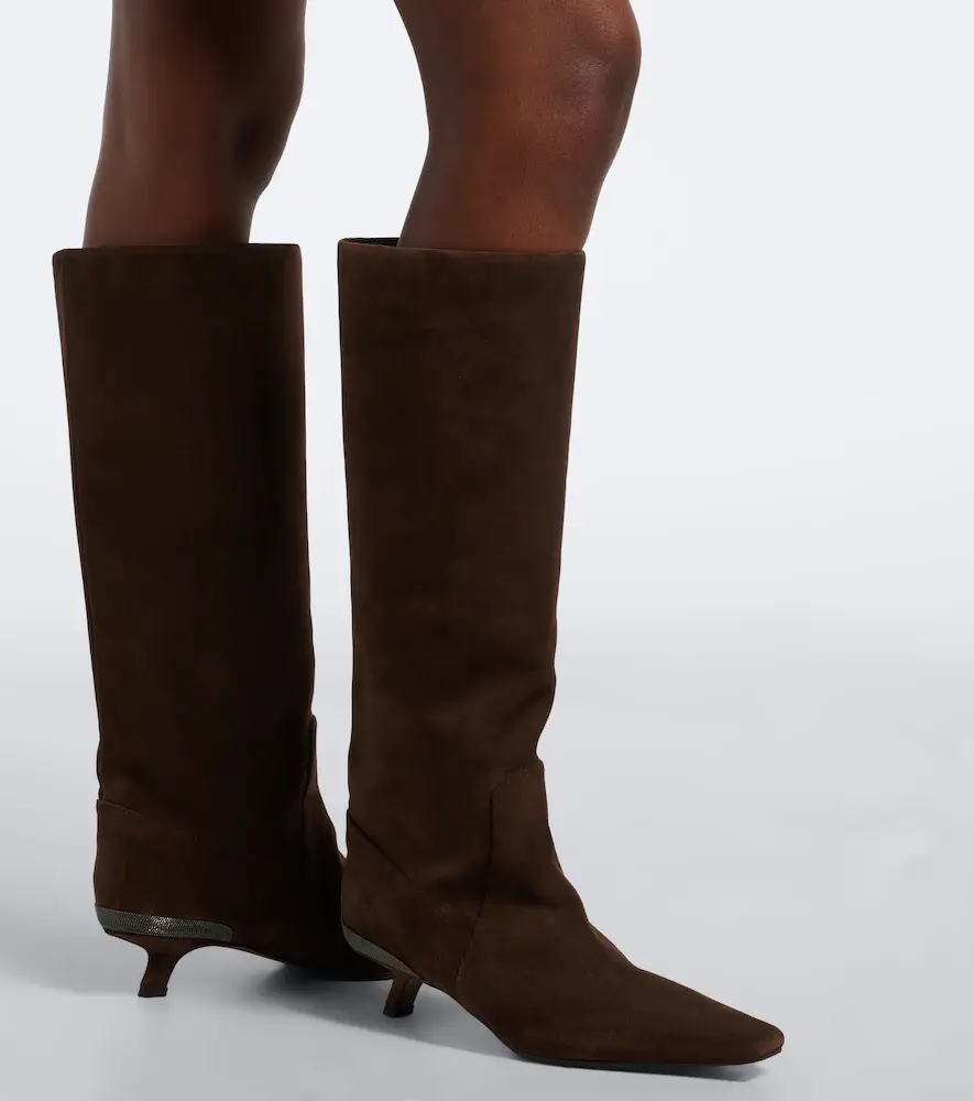 Brunello Cucinelli Monili suede knee-high boots | Thumbnail 6