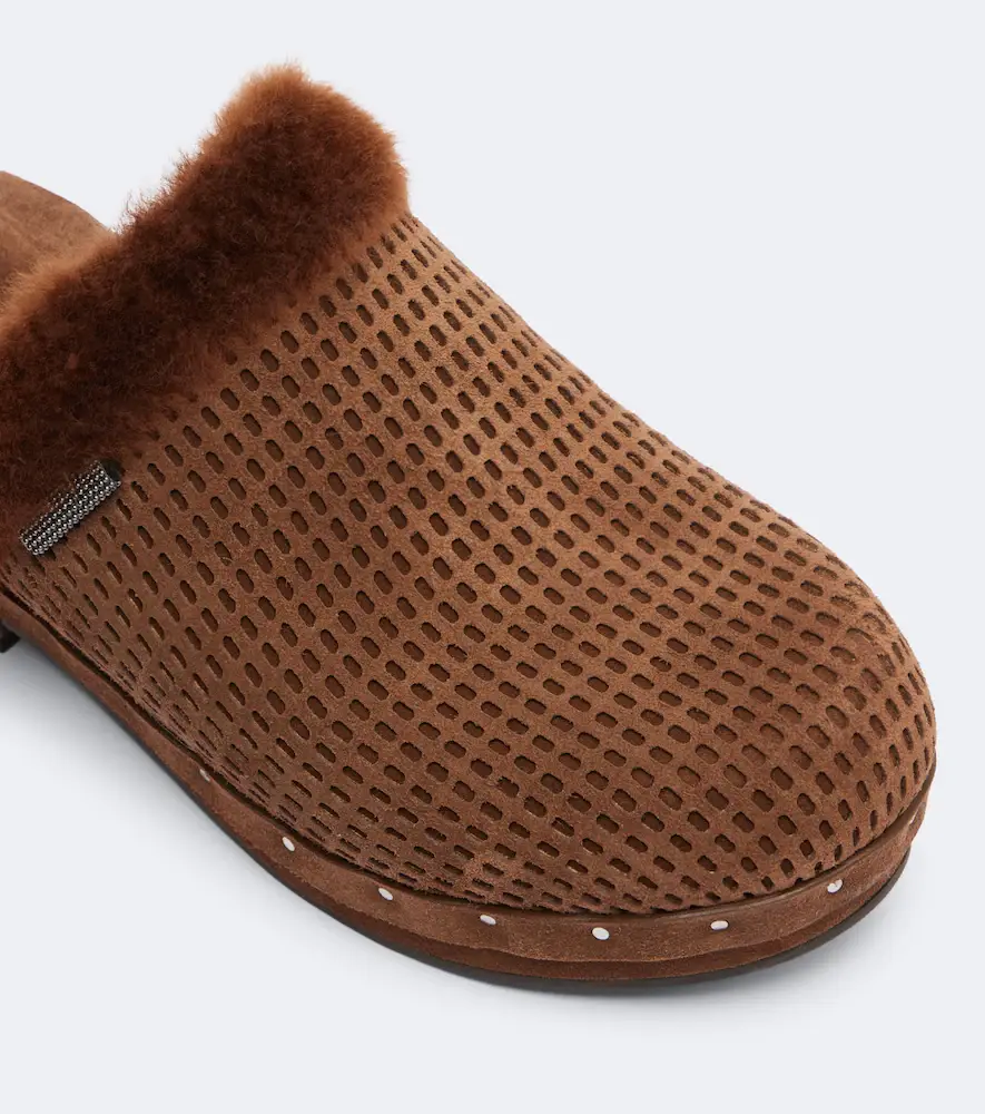 Brunello Cucinelli Monili suede clogs | Thumbnail 3