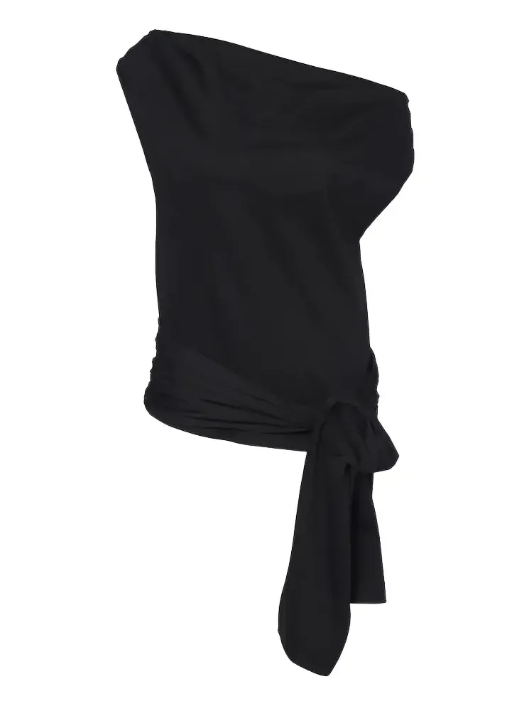 Zafira asymmetric cotton jersey top