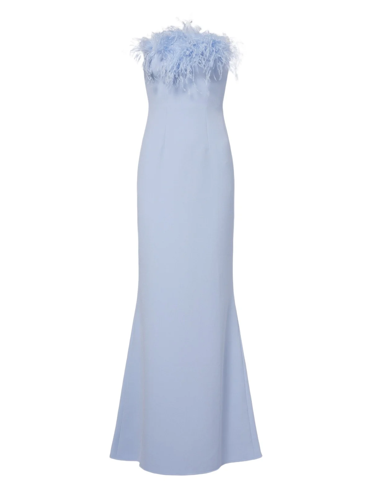 Soshin feather-trimmed crêpe gown
