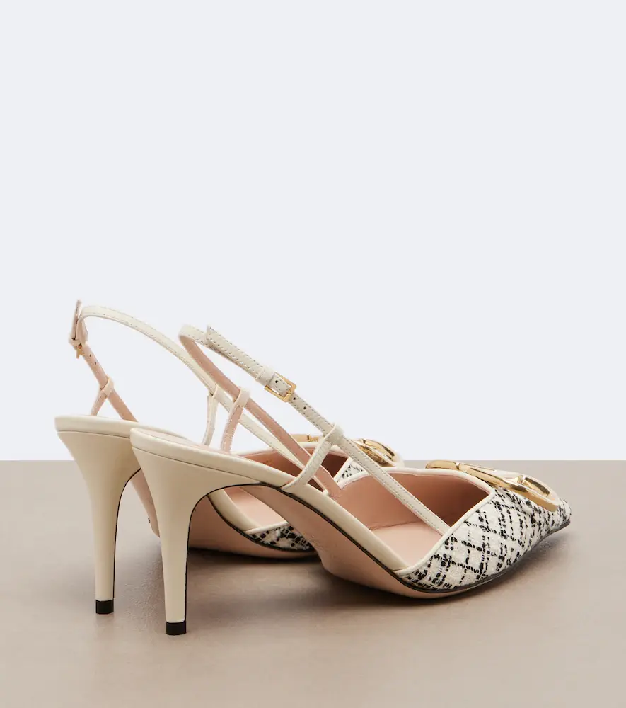 Valentino Garavani VLogo bouclé slingback pumps | Thumbnail 2 Valentino Garavani VLogo bouclé slingback pumps | Thumbnail 2
